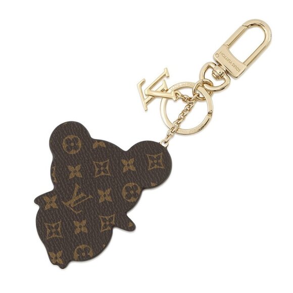 LOUIS VUITTON LV × TM Keychain Super Flat Metal/CowhideLeather Multicolor M - Picture 3 of 11